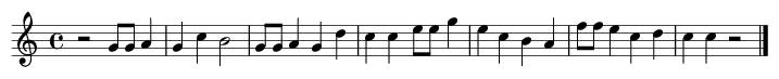Sheet music of the melody: Happy Birthday